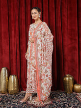 Printed Cotton Blend Kurta With Pants & Dupatta